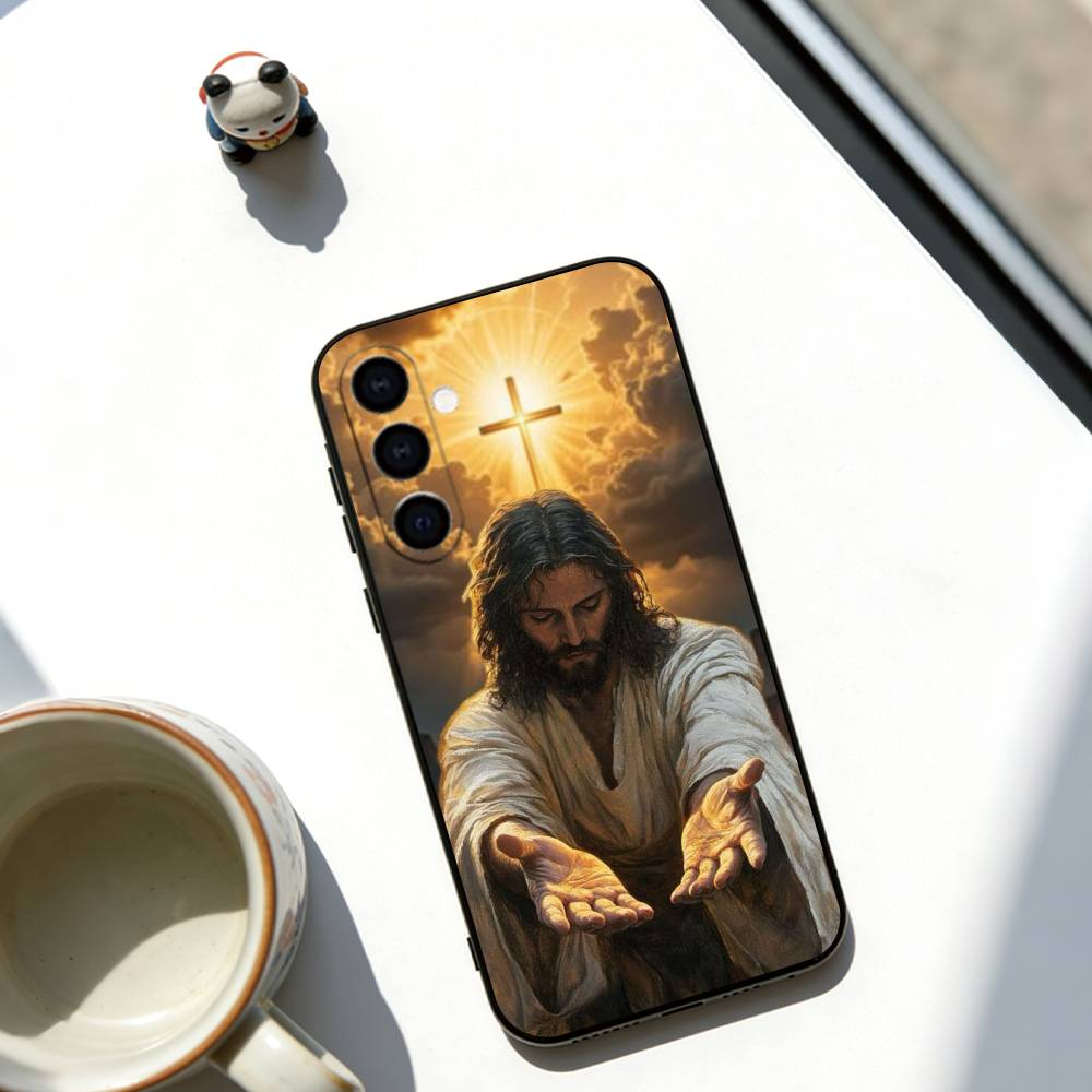 Jesus Christ Phone Case For Samsung Galaxy A73,A72,A71,A70,A53,A52,A51,Soft Silicone Black Cover