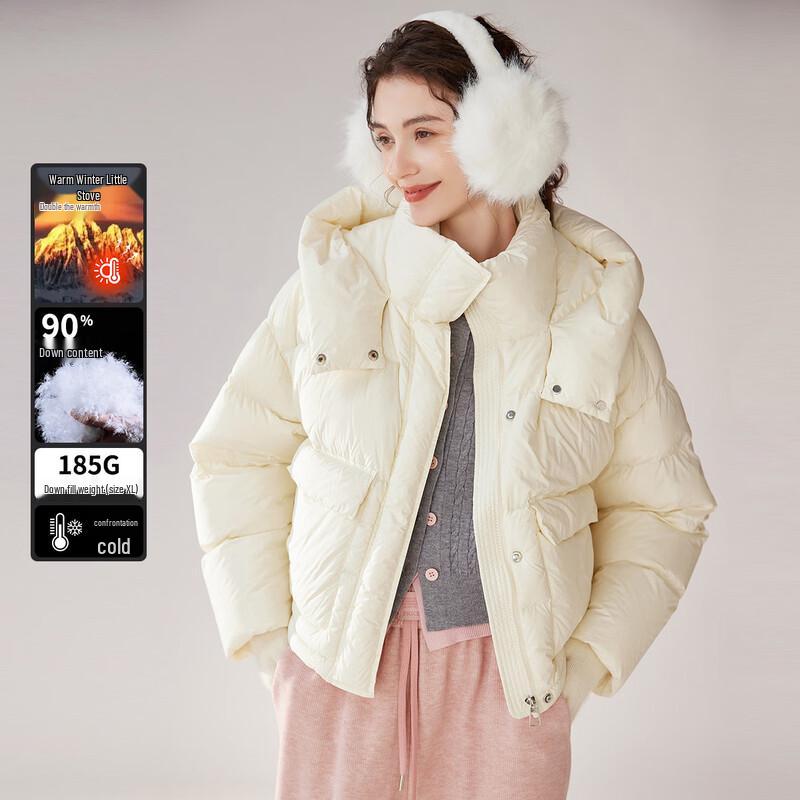 Женская укороченная стеганая куртка с капюшоном M