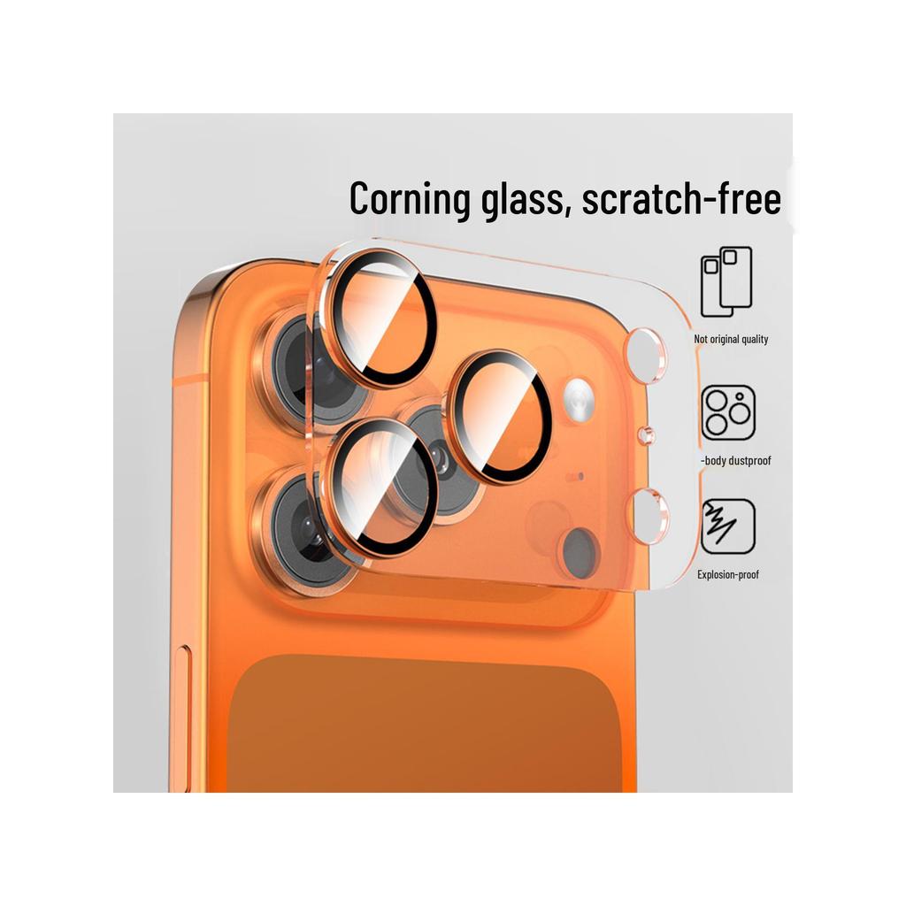 Transparent Lens Film for iPhone 15/14PM: Full Coverage Rear Camera Protector