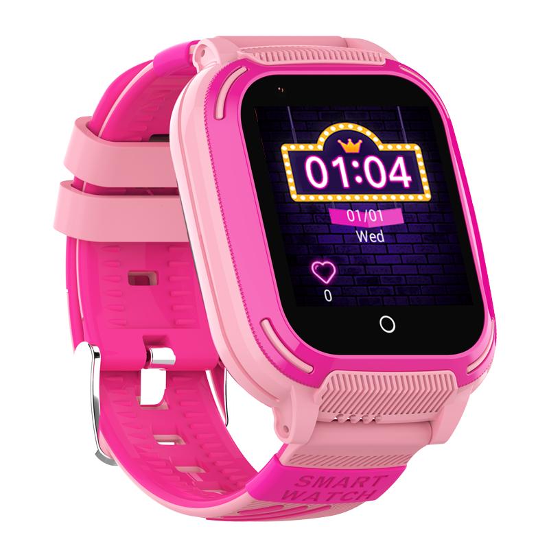 1.4-Inch LCD Touch Screen Smartwatch for Kids with 4G SOS GPS IP67 Waterproof Plastic Case Video Call Android Compatibility DF62 розовый