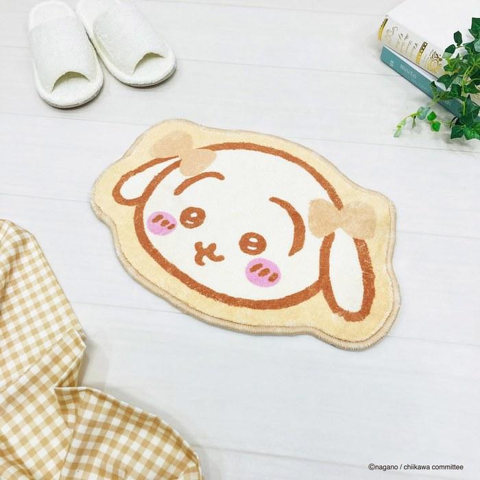 MORIPiLO Chiikawa Rabbit Entrance Mat - Indoor, Small, Ribbon Beige (31 x 46 cm)
