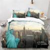 Statue Of Liberty Duvet Cover King Size Microfiber World Famous Building Bedding Set New York Landmark Cityscape Comforter Cover