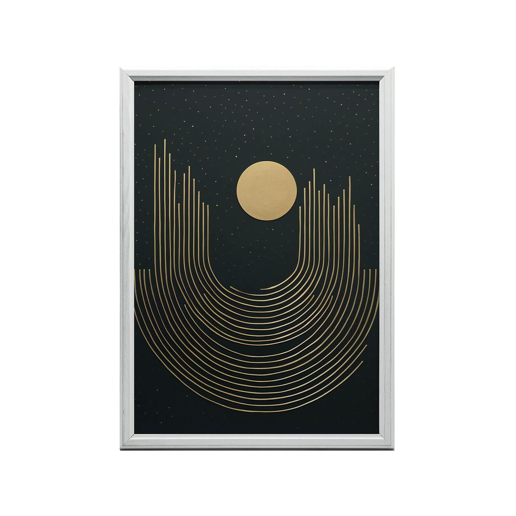 Złota Geometria Złota Geometria, 30X40 Cm, Rama Drewniana Ciemny Brąz, Papier Matowy 230 Gsm