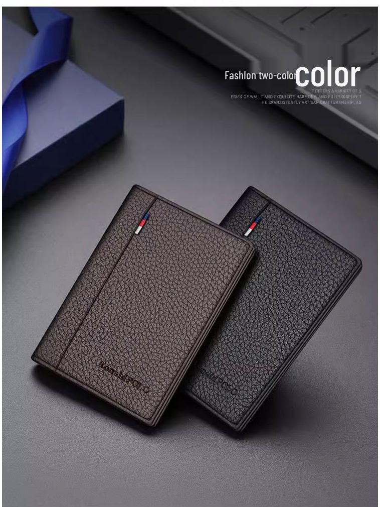 Bozton Paul Men's Ultra-Thin Genuine Leather Card and ID Wallet