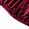 Fall Women's Fashion Sexy Temperament Velvet Pleated Waist Halter Dress