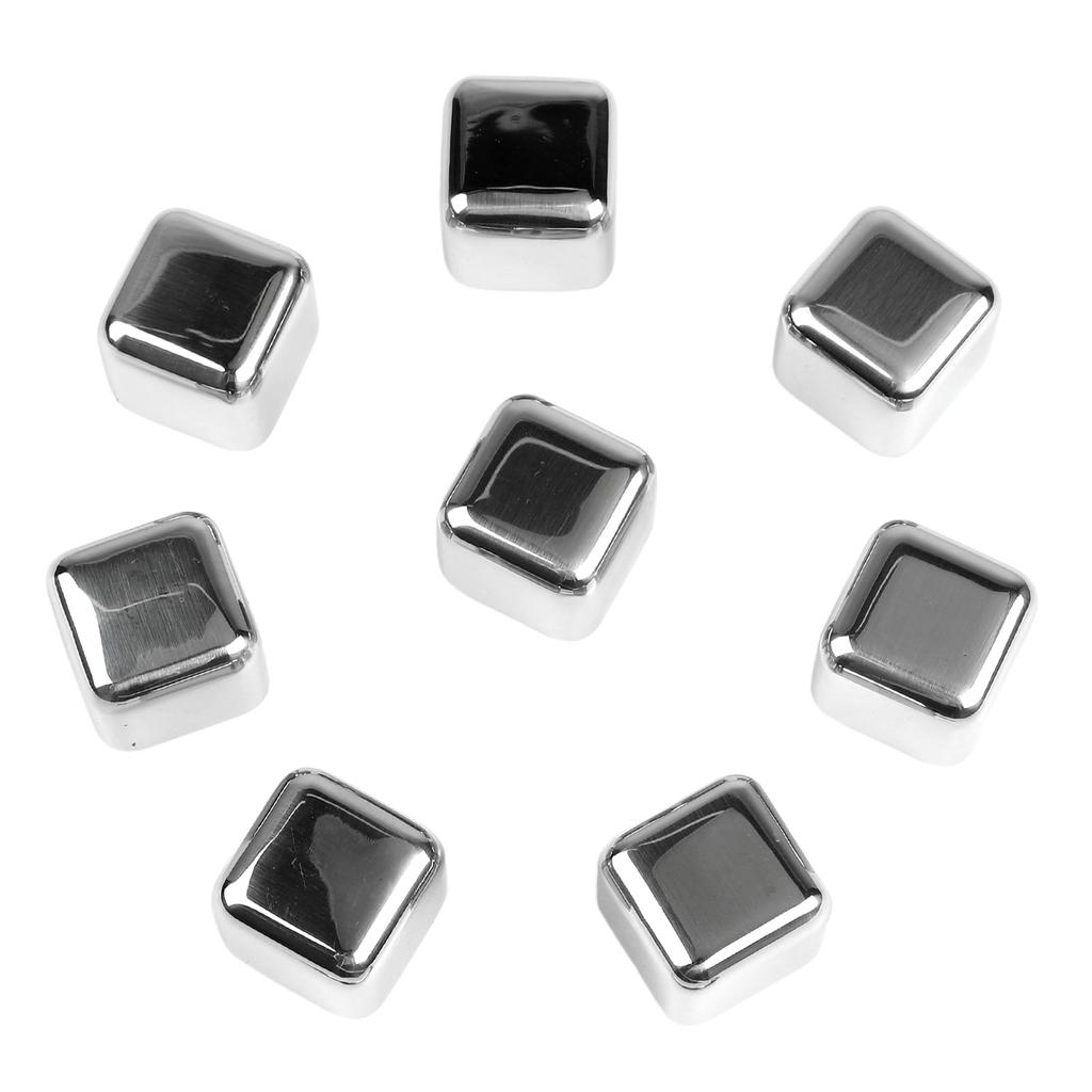 8pcs Ice Cubes Whiskey Stones Quick Freezing Reusable Stainless Steel Whiskey Stones For Your Favorite Beverage 27mm