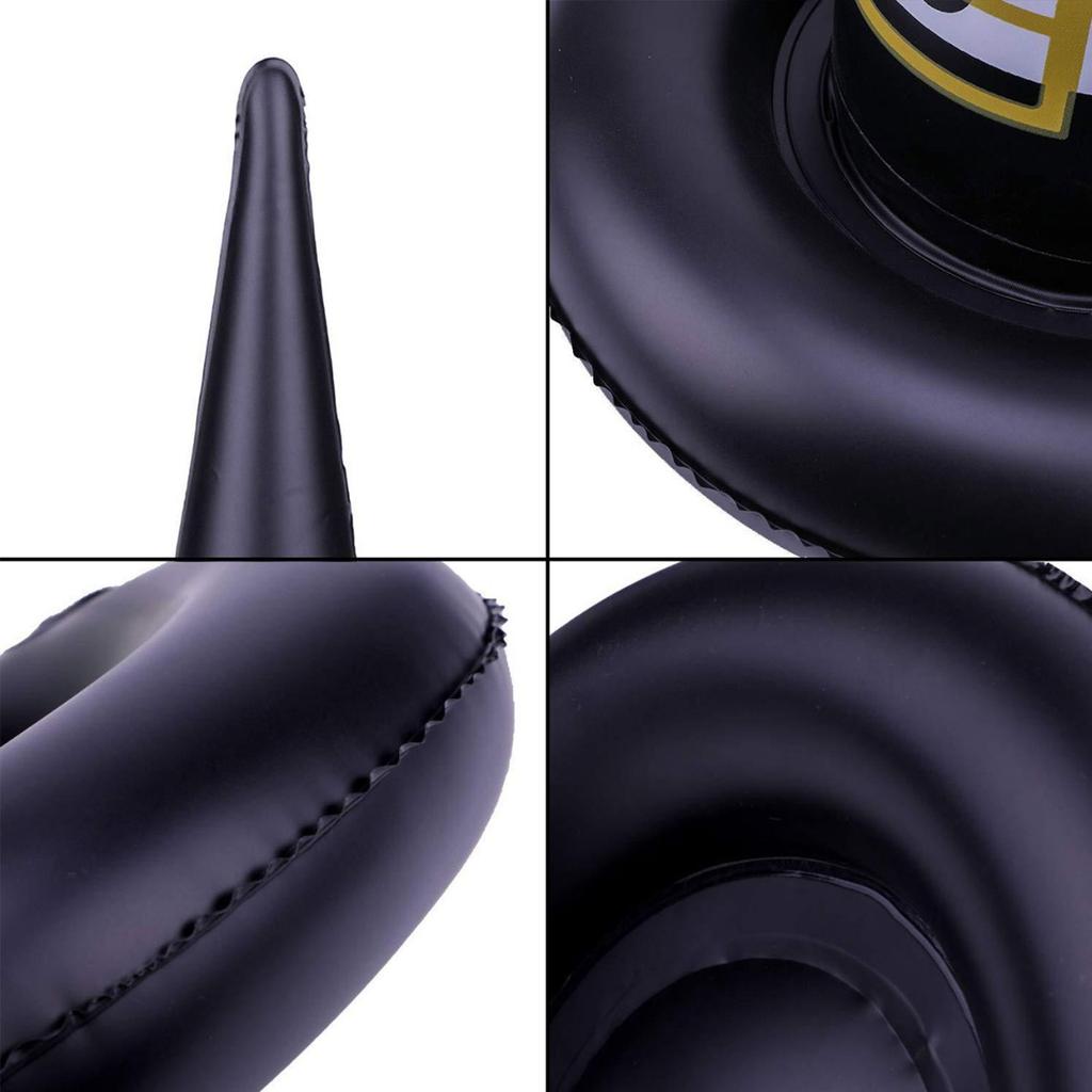 Halloween Witch Hat Funny Durable Lightweight Inflatable Witch Hat with 5pcs Plastic Rings for