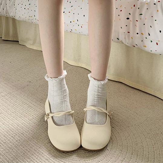 

Универсальные туфли на толстой подошве в стиле ретро с круглым носком, новая обувь с неглубоким вырезом 40 бежевый