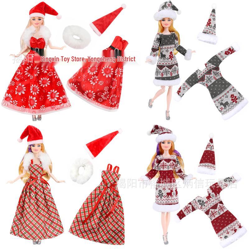 11-inch Barbie Doll Fashion Christmas Dress Set - 30cm Holiday Clothing Series