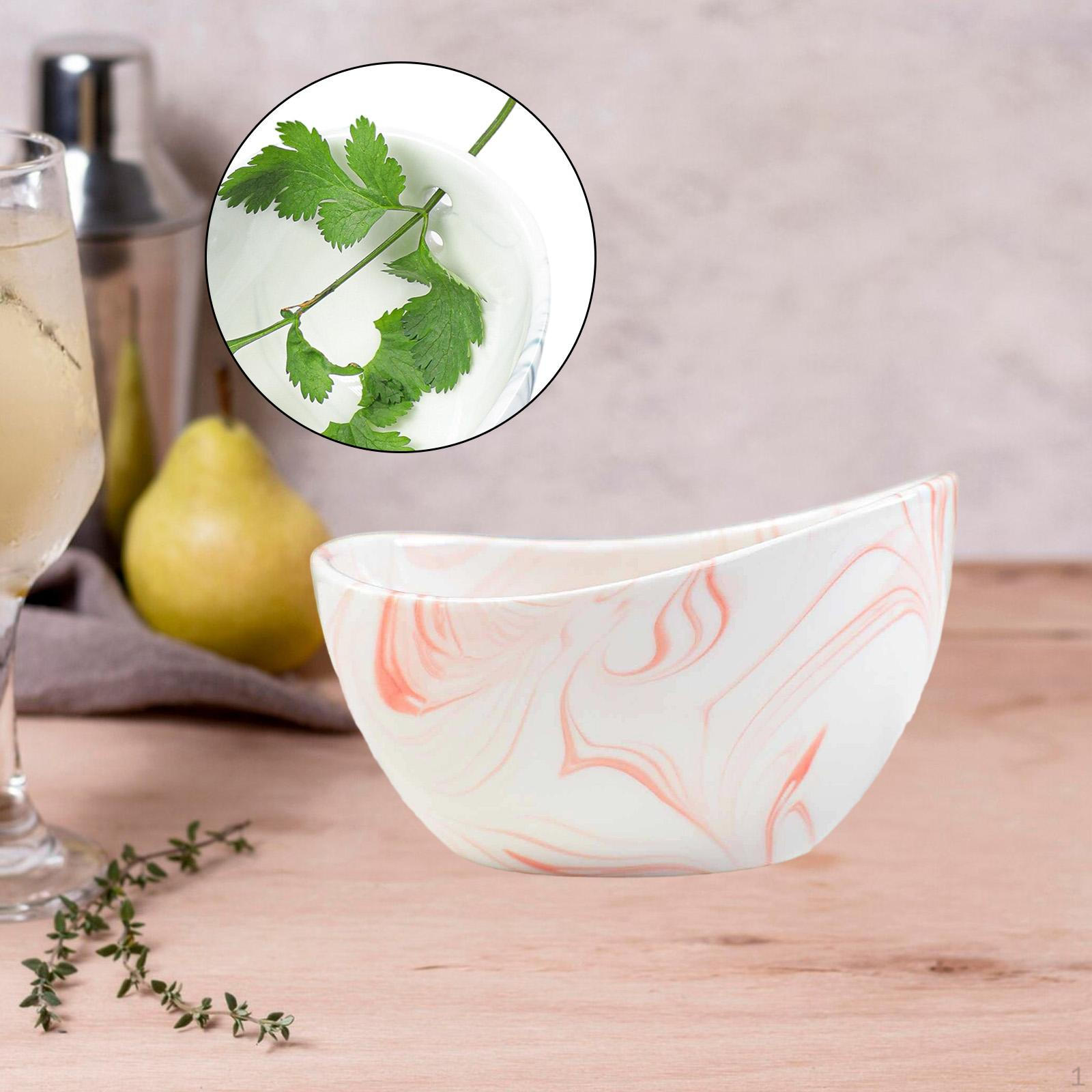 

Herb Stripper Bowl Ceramic Kitchen Tool Ergonomic Leaf Separator for Separating Leaves and Stem білий