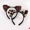Leopard Pattern Cats Ear Hairhoop for Women Girl Cosplay Costume Hairband Halloween Theme Party Dressingup Headpiece