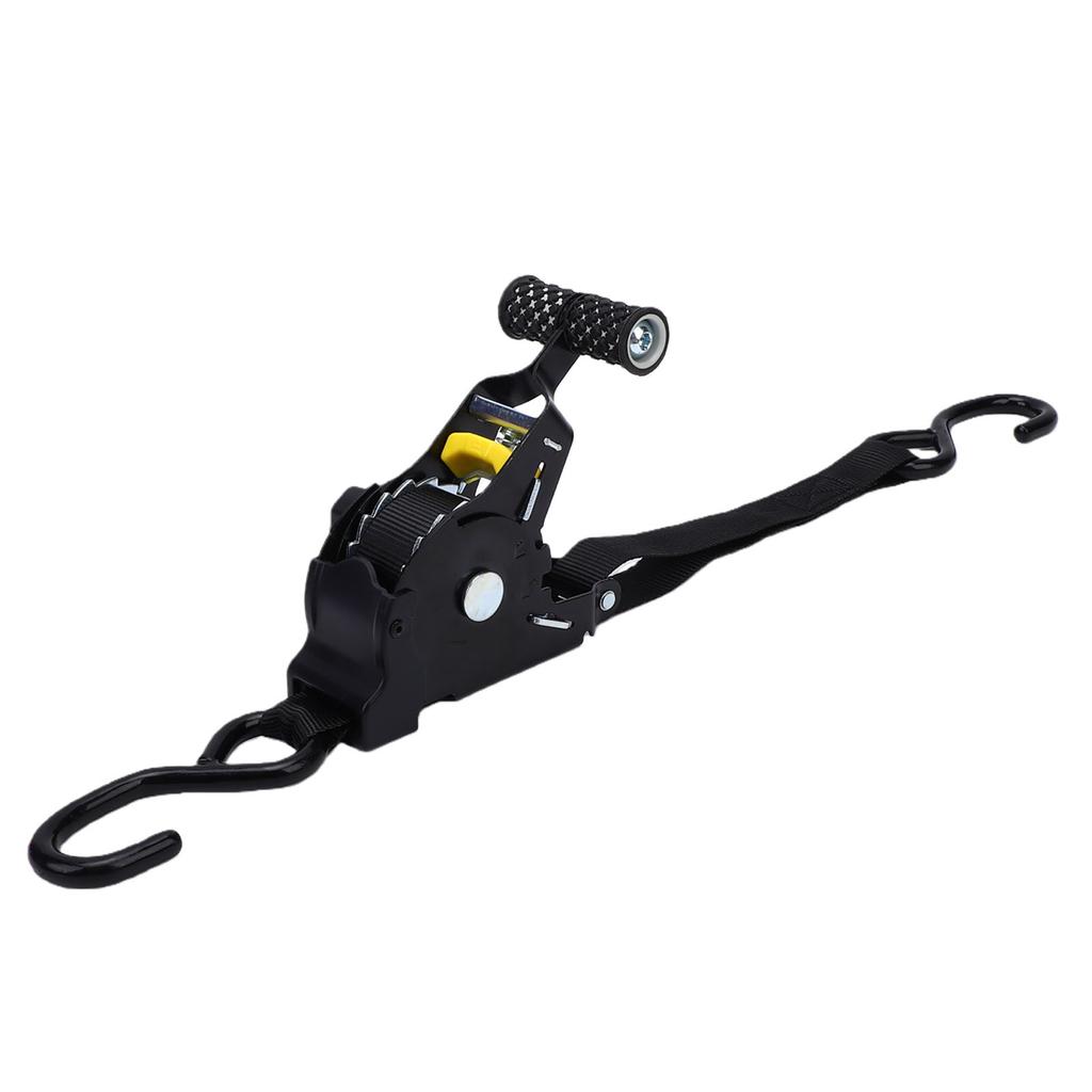 Retractable Ratchet Strap with Padded Handle 1 Inch 10 Feet Auto Retraction Tie Down Strap for Cargo Transport 1500lb
