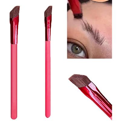 Multi-function Eyebrow Brush Ultra Thin Angled Eyeliner Brush Natural Eye Brow Concealer Contour Brush 2-pack