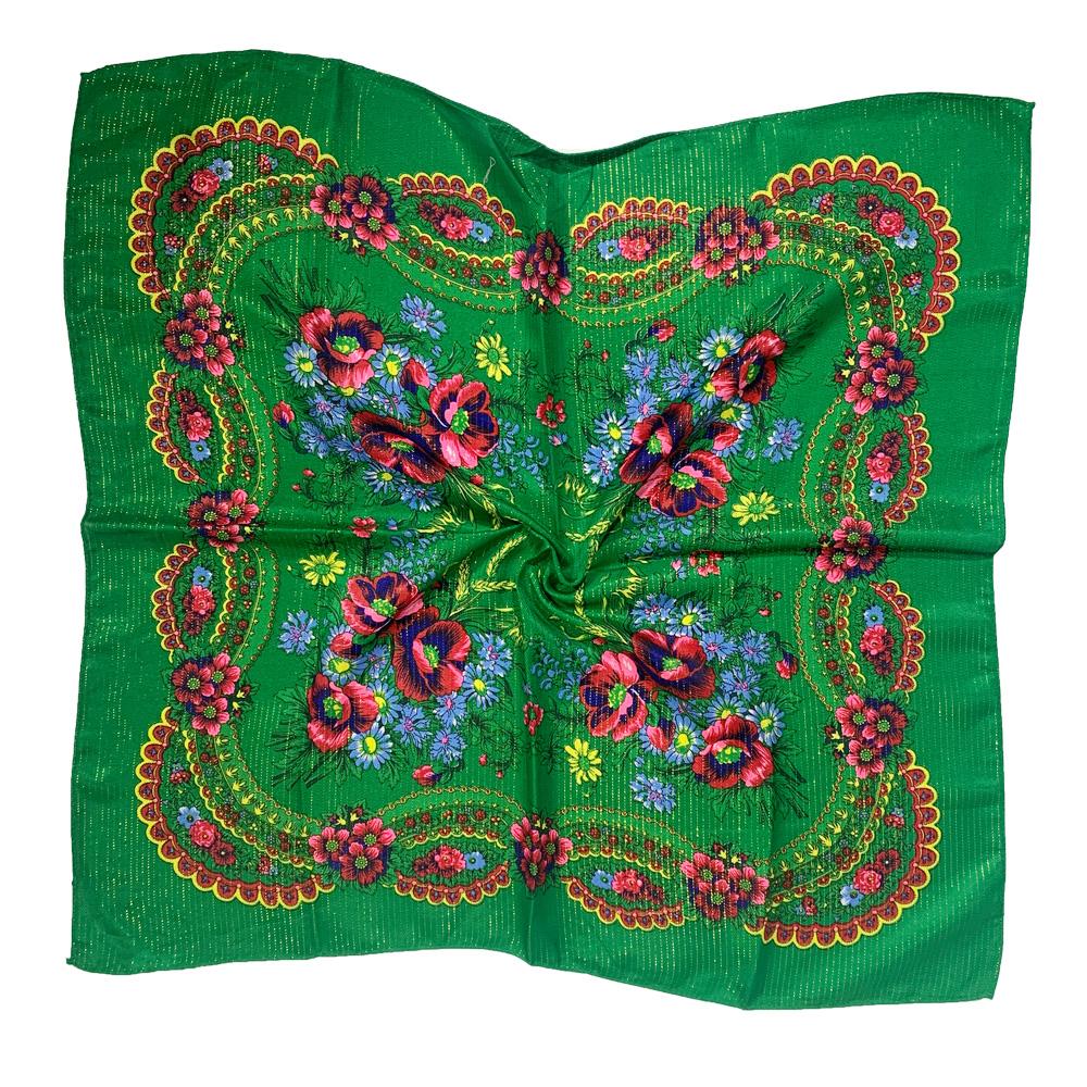 Women Square National Scarf 70*70Cm Russian Retro Floral Print Head Scarves Bandana Foulard Femme Muslim Headwrap Babushka Scarf