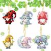 5/6PCS 5D Diamond Painting Keychains Double Sided Key Chains Crystal Rhinestones Diamond Art Keychains for Art Craft Supplies