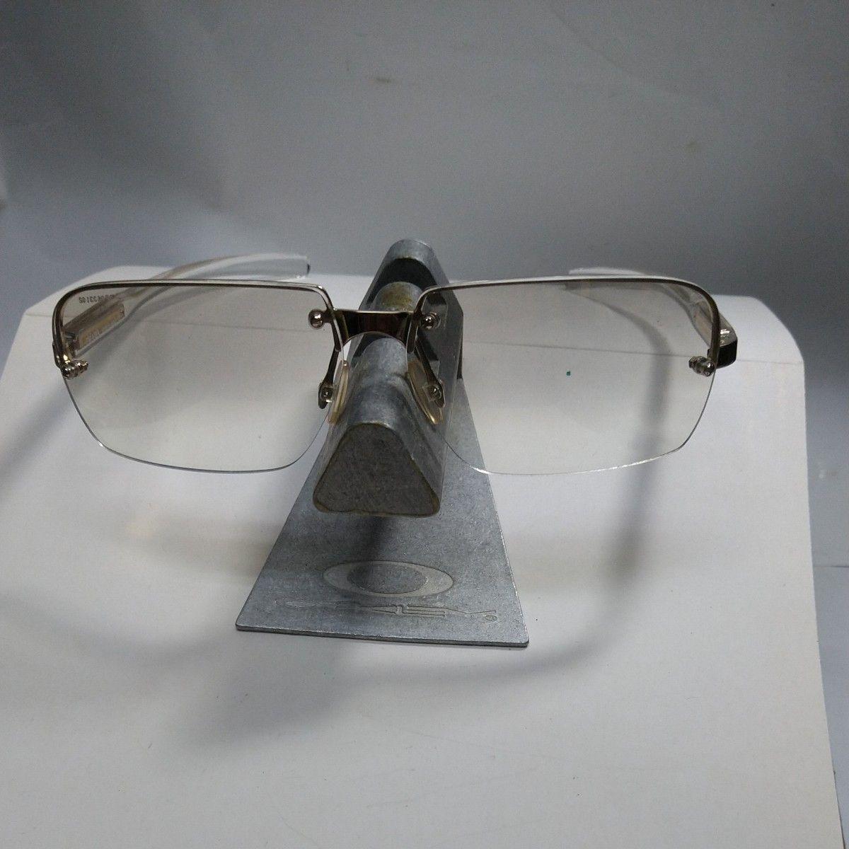 Used prada square glasses clear lens silver frame