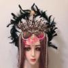 Lolita Corona Aureola Solare Fascia per Capelli Catena di Perline con Nappe Ali d'Angelo Fascia con Spine di Rosa Gotico Vintage Diadema Mary Barocco Copricapo