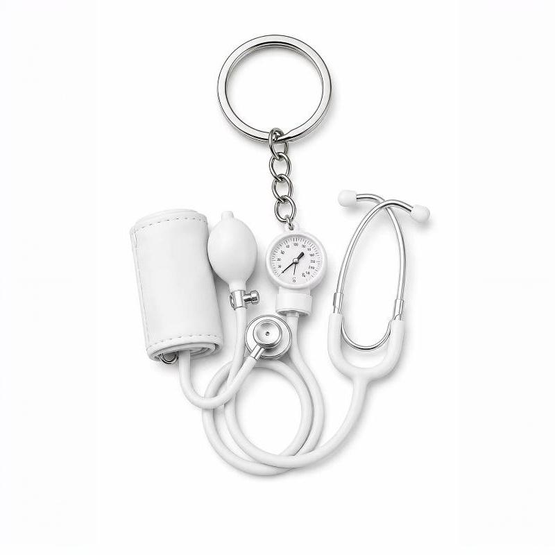 2D Acrylic Medical Keychain Mini Cartoon Stethoscope Pattern BPA Free for Pediatric Nurse Appreciation Small Gift