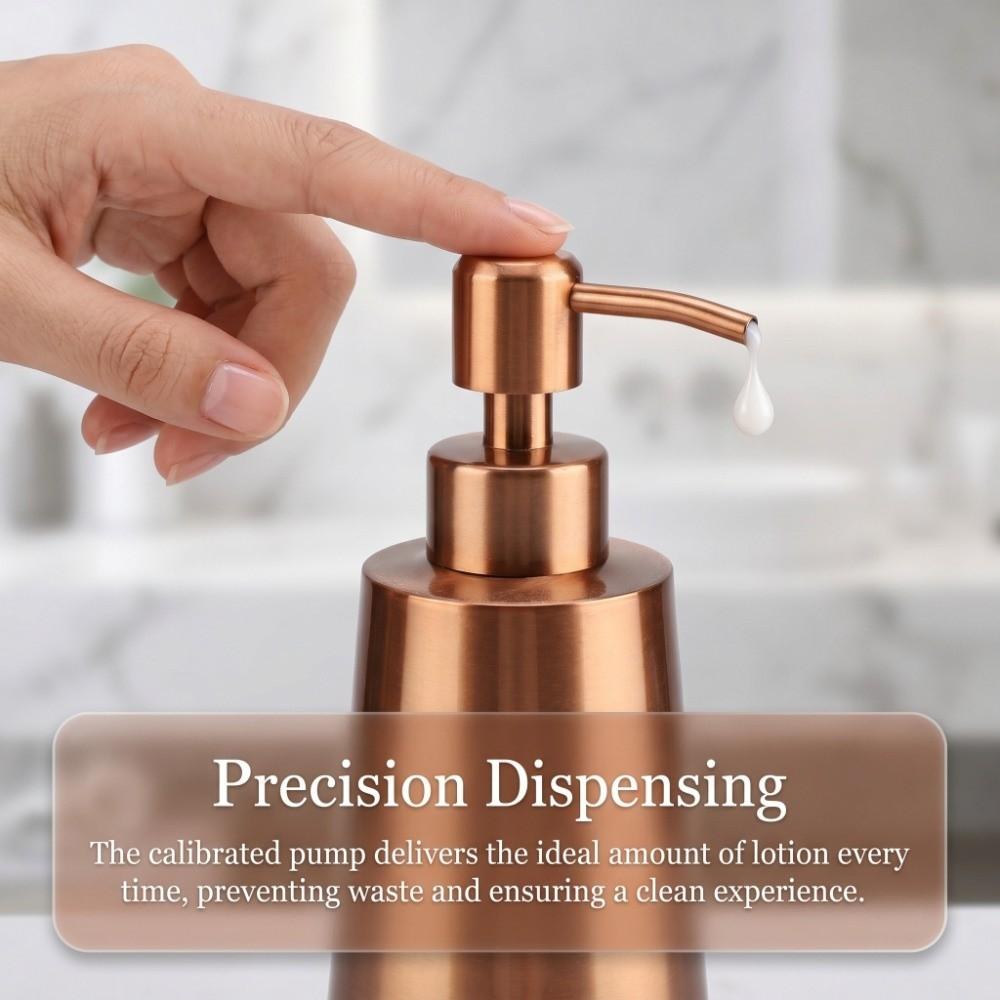 Dispensador de jabón color oro rosa Capacidad de 350 ml Dispensador de champú Dispensador de loción Accesorio de baño