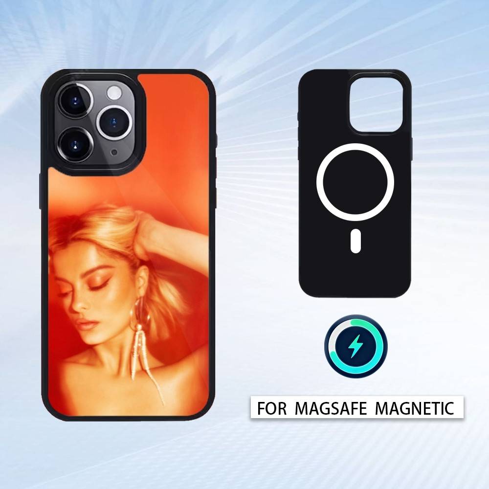 B-Bebe Rexha Singer Phone Case For iPhone17,16,15,14,13,12,Pro,Max,Magnetic For Magsafe Wireless Charging