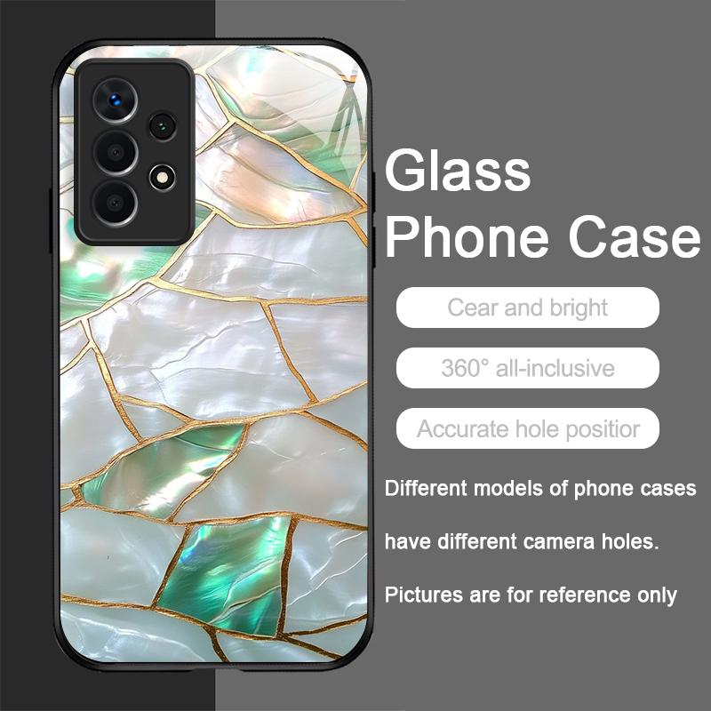 Luxury Marble Textured Patterns Tempered Glass Phone Case for Samsung Galaxy S25 Ultra S24 S23 Plus S22 S21 S20 FE A56 A55 Cover