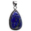 Lapis Lazuli Natural Gemstone Antique Silver Plated Pendant 2.75" J 1039