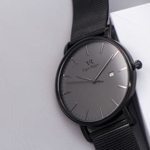 BUREI Men's Watch, Stylish, Simple, Popular, Waterproof, Analog Wristwatch, Brand Name, Business, Slim, Quartz Movement, Black or Gray