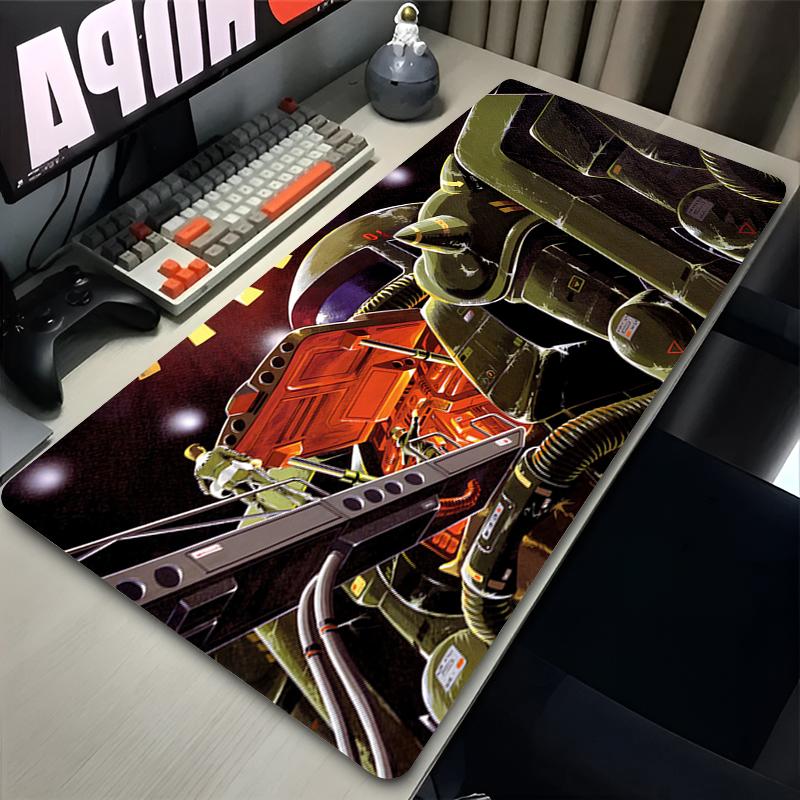 Gaming ESports Mouse Pad Locked Edge Gamer Keyboard Mat Anime Mechanical Warrior GGundam ZZaku Ii Non Slip Laptop Mousepad