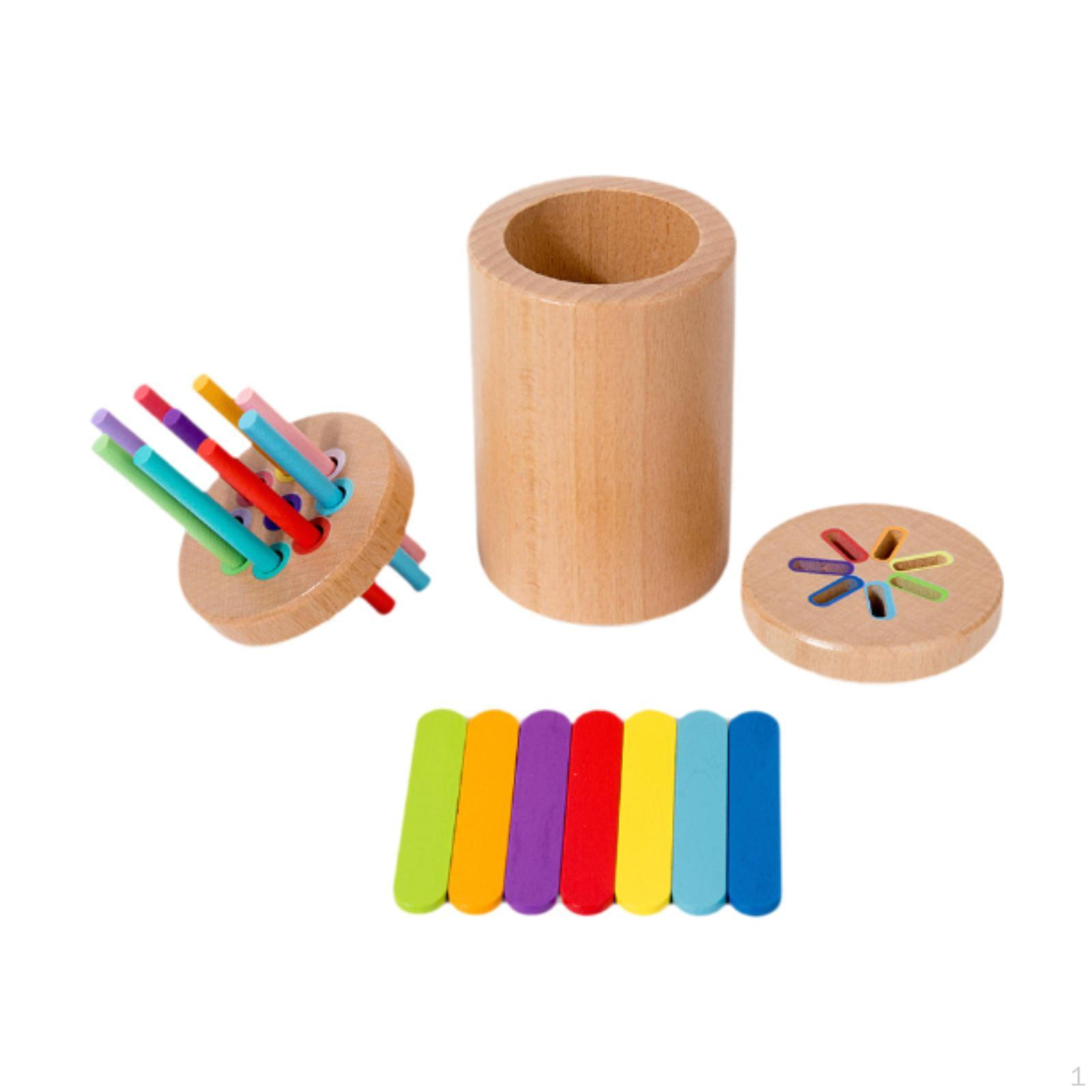 

Детский стаканчик для сортировки цветов, раннее образование, игрушка, деревянная классификационная коробка Double cover