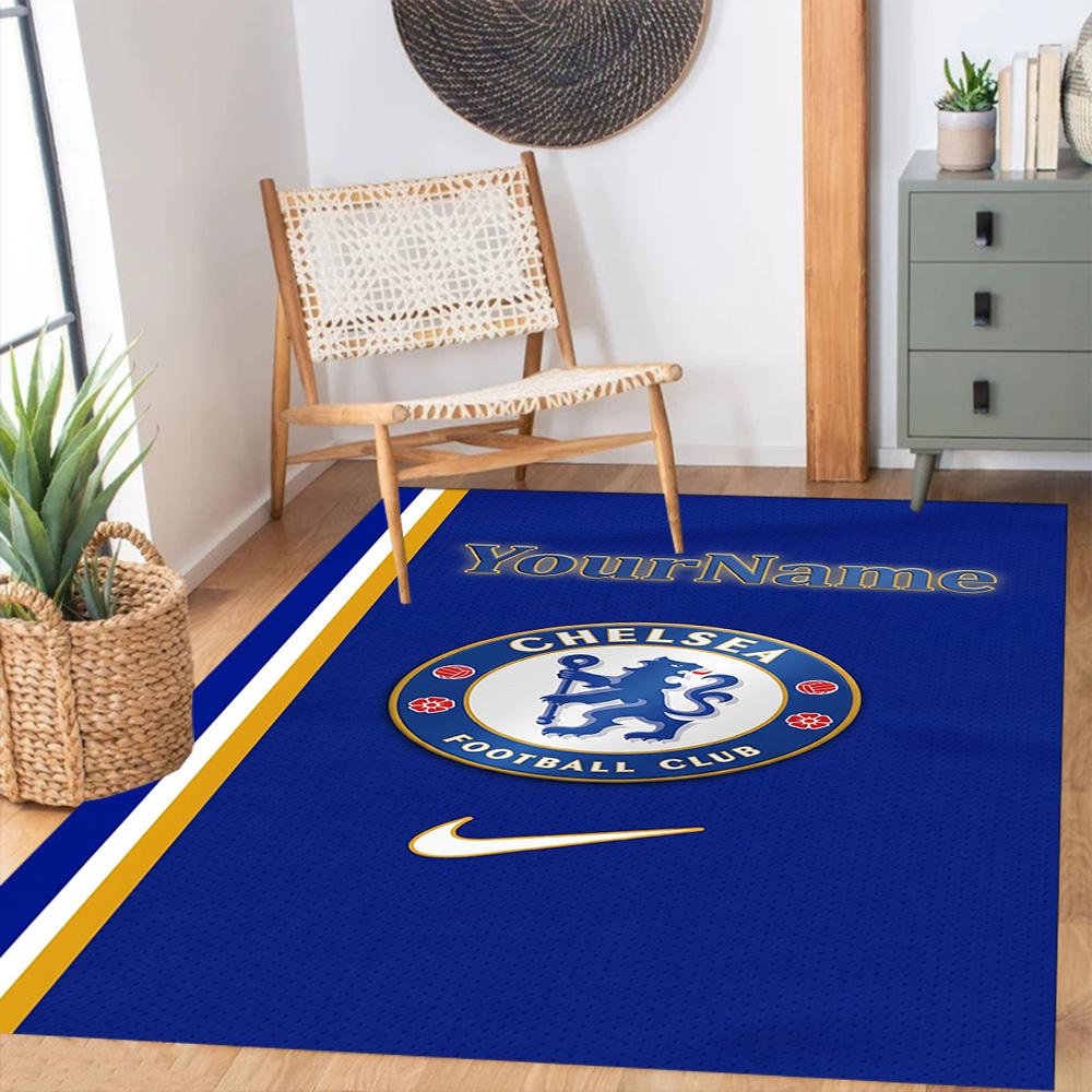 Chelsea Personalized Text Area Rug Design for Bedrooms Foyer Kitchen Living Rooms Anti-slip Rug Anime Office Decor Best for Christmas