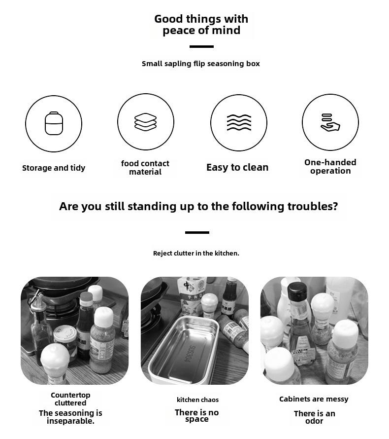 Kitchen Seasoning Set: Salt & MSG Jars with Compartments