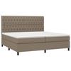 3142045 vidaXL Lit à sommier tapissier avec matelas Taupe 200x200 cm Tissu