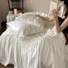 Cotton Bedding Four-piece Set French Romantic White Lovers Skin-friendly Breathable Quilt Cover Sheet Pillowcase Set