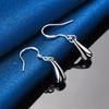 Elegant 925 Sterling Silver Exquisite Glossy Water Drop Drop Earrings Women's Fashion Wedding Party Jewelry