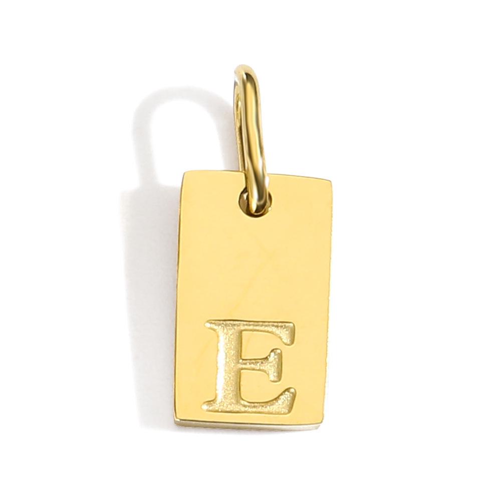 Gold-Plated Alphabet Pendant Accessories – 26 English Letters Stainless Steel for DIY Jewelry