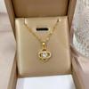 **Lively Women's Necklace: Titanium Steel & Gold-Plated Copper Clavicle Chain**