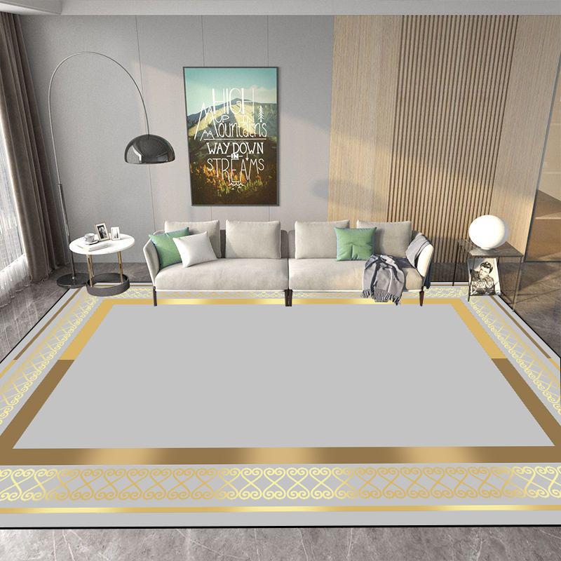 Modern Living Room Carpets Luxury Golden Decoration Carpet Hall Sofa Area Large Rug Bedroom Cloakroom Home Soft Mat Customizable