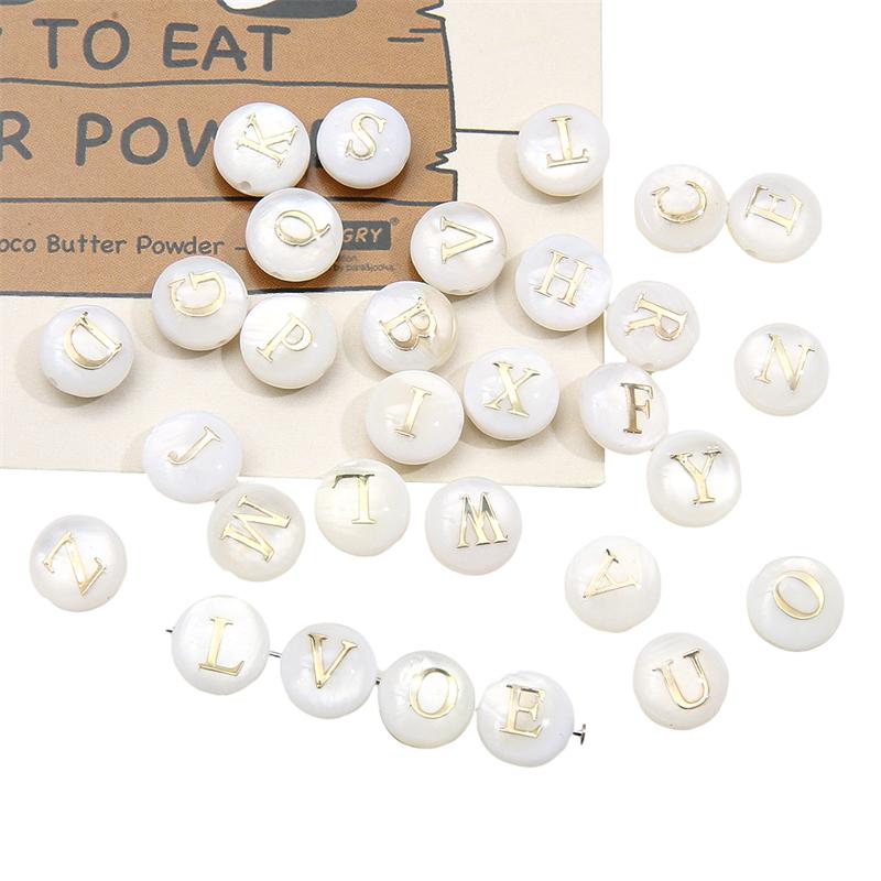 Naturmuschel Doppelseitige Heißprägung Digitale Perlen Für DIY Halskette Armband Ohrringe Schmuckherstellung