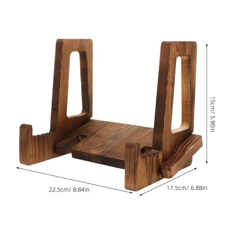 Solid Wood Kitchen Display Shelf With Nonslip Base Perfect For Cookbooks Reading Materials Storage Rack