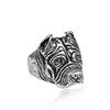 Adjustable Punk Rock Mens Dog Motif Ring Plated Geometric Statement Band Unisex Vintage Style