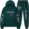 Mens Streetwear Hooded Sweatshirt Pants Set Casual Outfit Trendy Urban Style