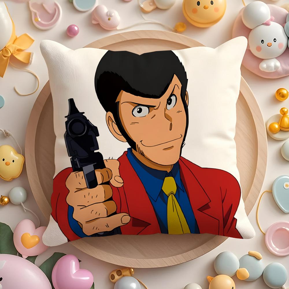 Lupin the anime T-Third Cushion Cover Home & Car Multi-Scene Pillow Cover - Reversible, Soft & Durable for Daily Use