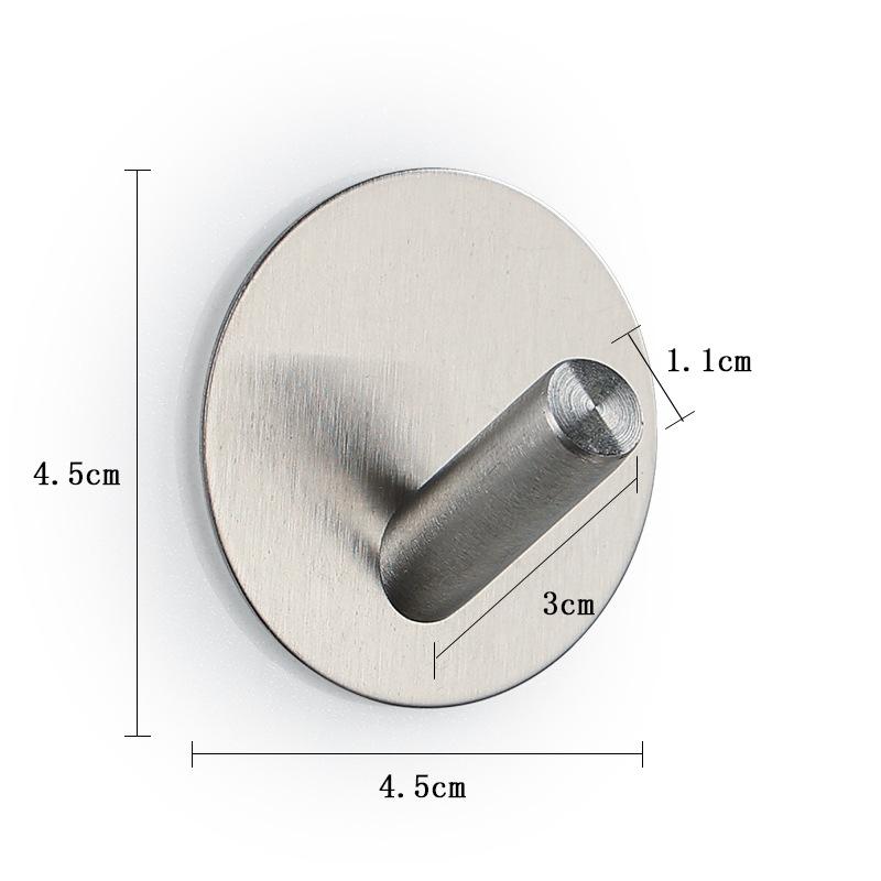 Stainless Steel Adhesive Hook Strong Sticky Wall Hook Over Door Towel Robe Hook for Bathroom Kitchen Bedroom
