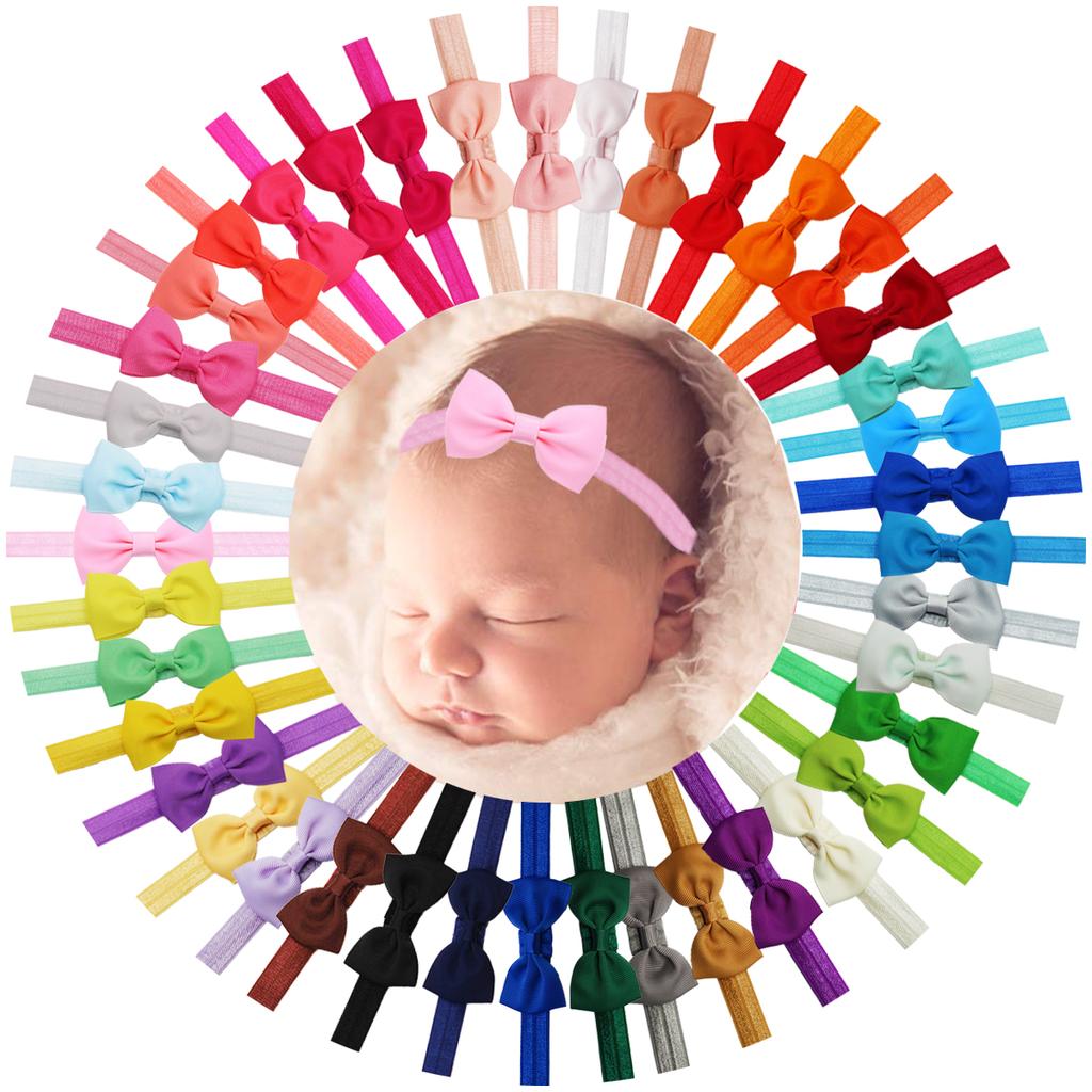 10 st Baby Pannband 2,75 tum Rosetter Hårband Hårrosett Elastiska Tillbehör för Babyflickor Nyfödda Spädbarn Småbarn