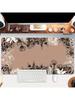 Brown Flowers Mouse Pad Large Game Computer HD Keyboard Pad Art Desk Mat Rubber NonSlip Office Mousepad Table Accessories Gift