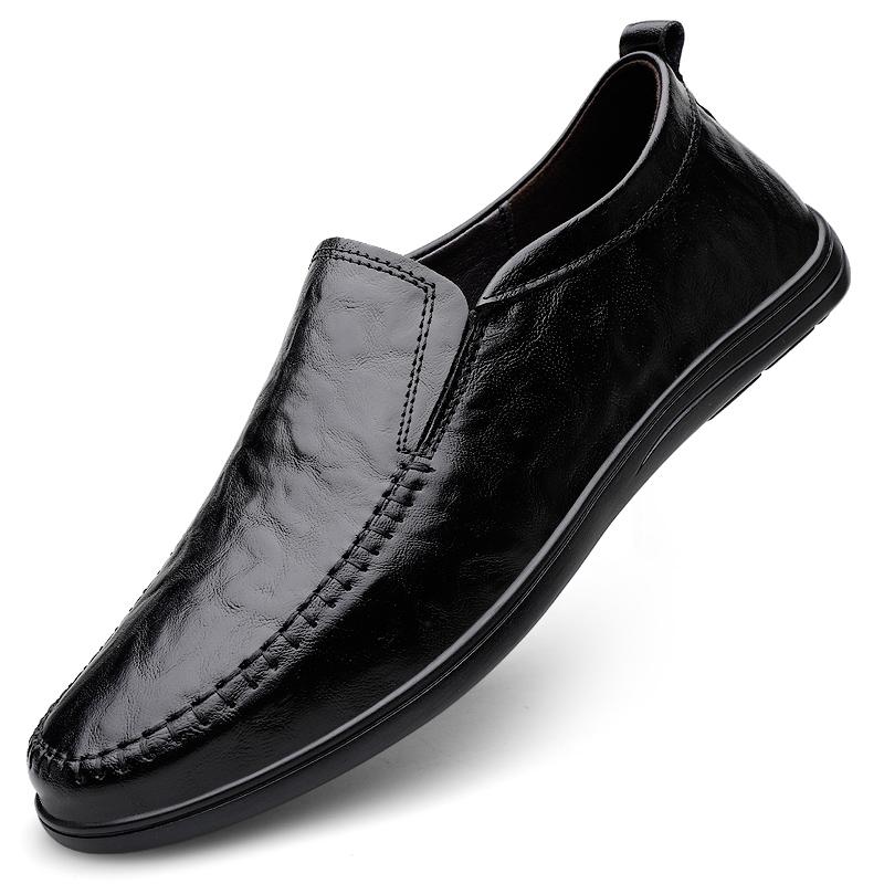 Fashion Fashion Genuine Leather Casual Shoes 2025 New Men Flats Slip-on Men's Dress Loafers Spring Autumn Soft-soled Male Driving Shoes