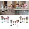 4x Hanging Feet Doll Statues Family Sculpture Miniature Trendy Cute Doll Ornaments for Festive Desktop Party Decoration Gifts