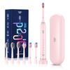 JTF Electric Sonic Toothbrush with 6 Replacement Travel 5 Cavity USB Charging IPX7 P200 Electric Toothbrush, Heads, Case, Portable, Modes, Prevention,