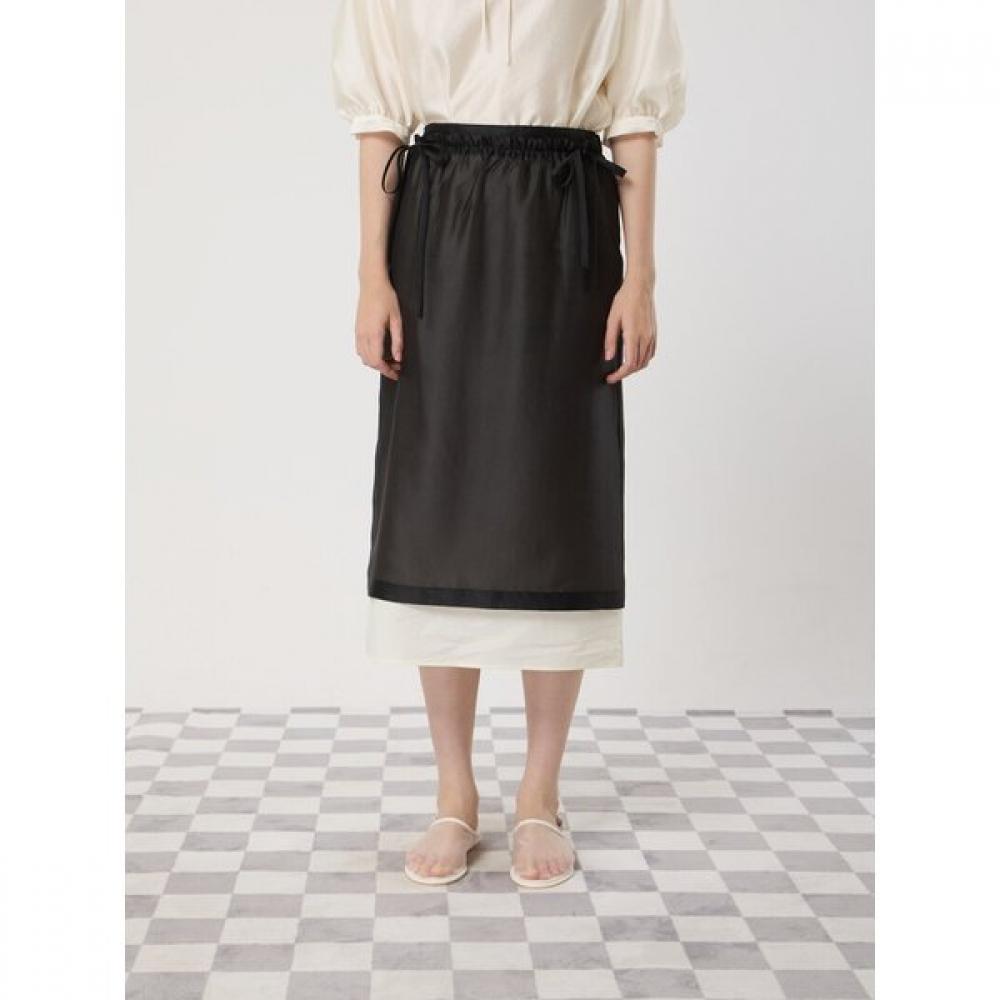 Cc Collect Texture Block Layered Skirt C252msd031 BK/66