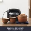 Retro Rough Pottery Tea Set 1 Teapot 2 Teacups 1bag Portable Travel Kung Fu Tea Set Ceramic and Pottery Teeware Teware Gaiwan